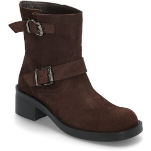 Bianco Biaharper Mid Calf Biker Boot Oily Suede 36 DARK BROWN 36 Bianco Biaharper Mid Calf Biker Boot Oily Suede 36 DARK BROWN 36