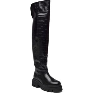 Bianco Kall Over Knee Boot #C 40 BLACK CROCO 40 Bianco Kall Over Knee Boot #C 40 BLACK CROCO 40