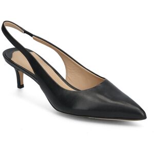 Lauren Ralph Lauren Lolah Burnished Leather Slingback Pump 41 BLACK 41 Lauren Ralph Lauren Lolah Burnished Leather Slingback Pump 41 BLACK 41