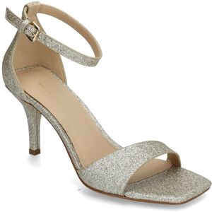 Michael Kors Jaida Heeled Sandal 37 PALE GOLD 37 Michael Kors Jaida Heeled Sandal 37 PALE GOLD 37