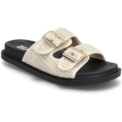 Bianco Biaoslo Buckle Slide Raffia 39 OFF WHITE 39 Bianco Biaoslo Buckle Slide Raffia 39 OFF WHITE 39