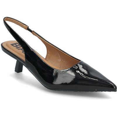 Bianco Biakristin Kitten Heel Slingback Patent 37 BLACK 37 Bianco Biakristin Kitten Heel Slingback Patent 37 BLACK 37