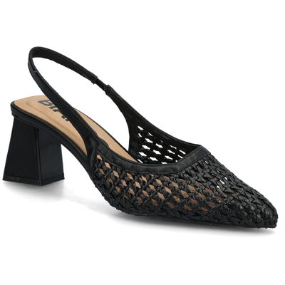 Bianco Biamaralyn Slingback Weaved Faux Leather 36 BLACK 36 Bianco Biamaralyn Slingback Weaved Faux Leather 36 BLACK 36