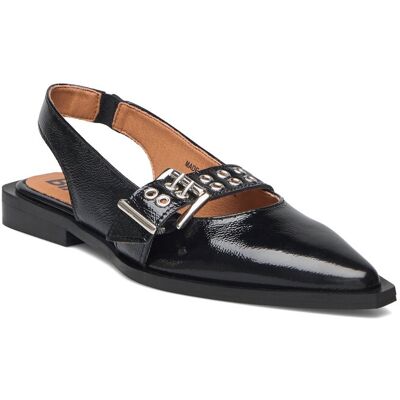 Bianco Biavictoria Single Buckle Slingback Leather 37 BLACK NAPPALAK 37 Bianco Biavictoria Single Buckle Slingback Leather 37 BLACK NAPPALAK 37