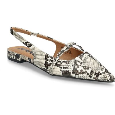 Bianco Biabari Pointy Flat Slingback Faux Leather 37 WHITE SNAKE 37 Bianco Biabari Pointy Flat Slingback Faux Leather 37 WHITE SNAKE 37