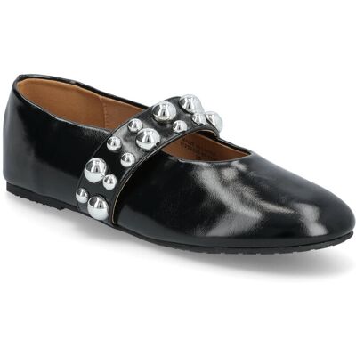 Bianco Bialuna Studded Ballet Flat Faux Leather 39 BLACK 39 Bianco Bialuna Studded Ballet Flat Faux Leather 39 BLACK 39