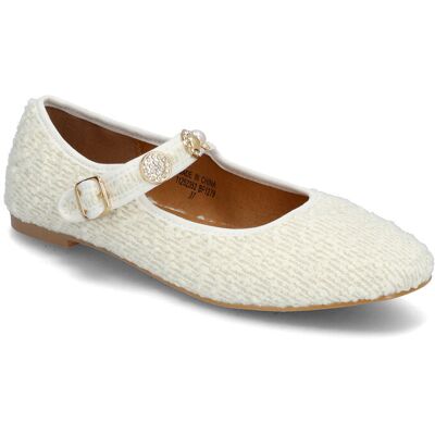 Bianco Bialilja Trimmed Mary Jane Textile 36 BEIGE 36 Bianco Bialilja Trimmed Mary Jane Textile 36 BEIGE 36