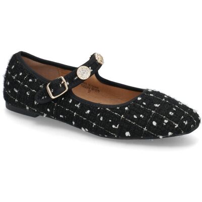Bianco Bialilja Trimmed Mary Jane Textile 41 BLACK 41 Bianco Bialilja Trimmed Mary Jane Textile 41 BLACK 41