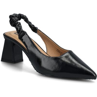 Bianco Biamaralyn Scrunchie Slingback Faux Leather 37 SHINY BLACK 37 Bianco Biamaralyn Scrunchie Slingback Faux Leather 37 SHINY BLACK 37