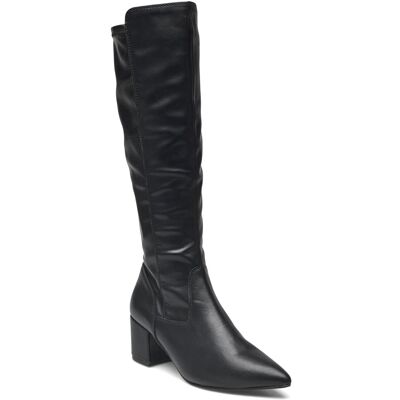 Bianco Biadevived Stretch Knee High Boot Smooth Faux Leather 37 BLACK 37 Bianco Biadevived Stretch Knee High Boot Smooth Faux Leather 37 BLACK 37