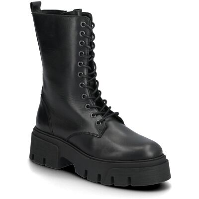 Bianco Biamia Lace Up Boot Smooth Leather 41 BLACK 41 Bianco Biamia Lace Up Boot Smooth Leather 41 BLACK 41