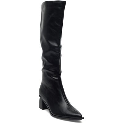 Bianco Bialeonora Tall Zip Boot Faux Leather 41 BLACK 41 Bianco Bialeonora Tall Zip Boot Faux Leather 41 BLACK 41