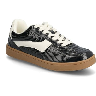 Bianco Biaberlin Padded Sneaker Faux Leather 40 BLACK/BLACK PATENT 40 Bianco Biaberlin Padded Sneaker Faux Leather 40 BLACK/BLACK PATENT 40