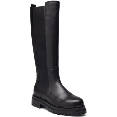 Bianco Biadarlene Chelsea Long Boot Leather 38 BLACK 38 Bianco Biadarlene Chelsea Long Boot Leather 38 BLACK 38