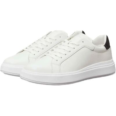 Calvin Low Top Lace Up Lth 41 x 41 WHITE BLACK 41 x 41 Calvin Low Top Lace Up Lth 41 x 41 WHITE BLACK 41 x 41