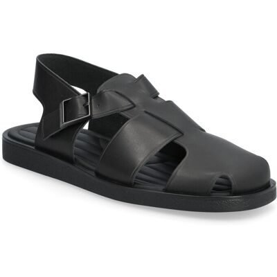 Calvin Sq Sandal Fisherman Lth 45 TRIPLE BLACK 45 Calvin Sq Sandal Fisherman Lth 45 TRIPLE BLACK 45