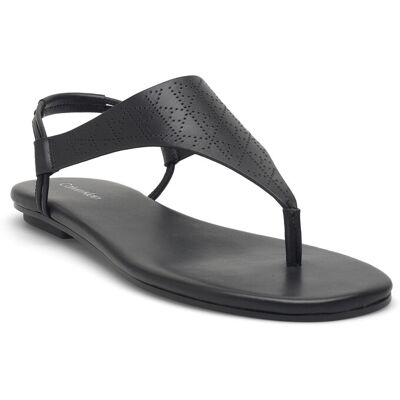 Calvin Org Flat Sndl Thong Lth Aop 39 TRIPLE BLACK MONO 39 Calvin Org Flat Sndl Thong Lth Aop 39 TRIPLE BLACK MONO 39