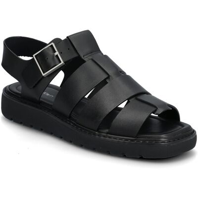 Calvin Sq Molded Sndl Fisher Lth 39 TRIPLE BLACK 39 Calvin Sq Molded Sndl Fisher Lth 39 TRIPLE BLACK 39
