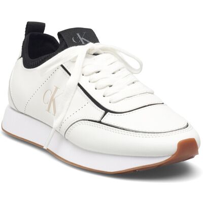 Calvin Retro Runnr Sock Patch Lth 36 BRIGHT WHITE BLACK 36 Calvin Retro Runnr Sock Patch Lth 36 BRIGHT WHITE BLACK 36