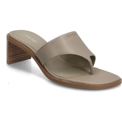 Calvin Block Heel Sndl Thong Lth 40 DESERT TAUPE 40 Calvin Block Heel Sndl Thong Lth 40 DESERT TAUPE 40