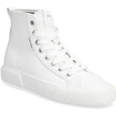 Calvin Vulc Lace Up Hightop Lth 37 TRIPLE BRIGHT WHITE 37 Calvin Vulc Lace Up Hightop Lth 37 TRIPLE BRIGHT WHITE 37