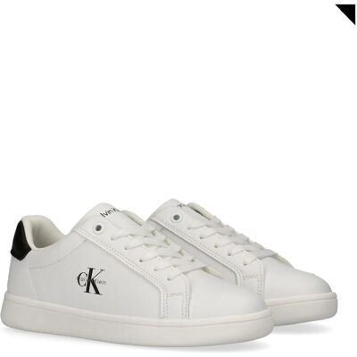 Calvin Low Cut Lace-Up Sneaker 32 WHITE/BLACK 32 Calvin Low Cut Lace-Up Sneaker 32 WHITE/BLACK 32