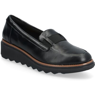 Clarks Sharon Pace D 37 BLACK LEATHER 37 Clarks Sharon Pace D 37 BLACK LEATHER 37