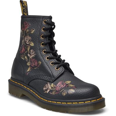 Dr. Martens 1460 Black Decayed Roses Classic Tumbled Nappa 37 BLACK 37 Dr. Martens 1460 Black Decayed Roses Classic Tumbled Nappa 37 BLACK 37
