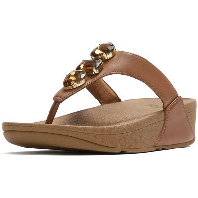 FitFlop Lulu Ultra-Jewel Toe-Post Sandals 36 DEEP TAN 36 FitFlop Lulu Ultra-Jewel Toe-Post Sandals 36 DEEP TAN 36