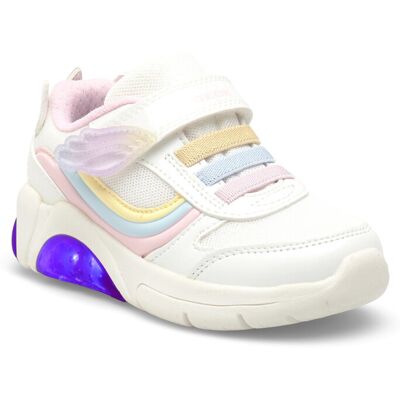 GEOX J Fadinlight Girl A 27 WHITE/MULTICOLOR 27 GEOX J Fadinlight Girl A 27 WHITE/MULTICOLOR 27