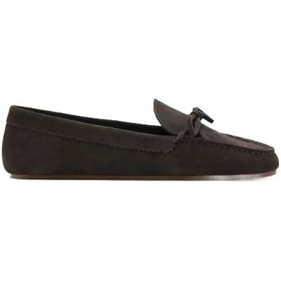 Mango Suede Moccasin With Bow 42 DARK BROWN 42 Mango Suede Moccasin With Bow 42 DARK BROWN 42