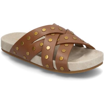 Michael Kors Irene Flat Sandal 38.5 LUGGAGE 38.5 Michael Kors Irene Flat Sandal 38.5 LUGGAGE 38.5