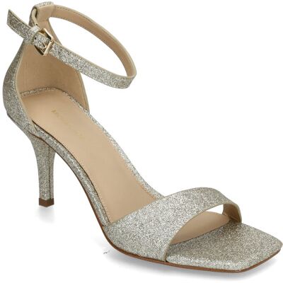 Michael Kors Jaida Heeled Sandal 42 PALE GOLD 42 Michael Kors Jaida Heeled Sandal 42 PALE GOLD 42