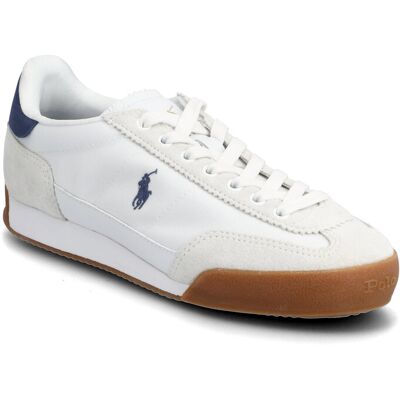 Polo Ralph Lauren Hester Leather-Suede Sneaker 36 WHITE/NAVY 36 Polo Ralph Lauren Hester Leather-Suede Sneaker 36 WHITE/NAVY 36