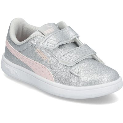 Puma Smash 3.0 Glitz Glam V Ps 29 GLACIAL GRAY-FROSTY PINK 29 Puma Smash 3.0 Glitz Glam V Ps 29 GLACIAL GRAY-FROSTY PINK 29