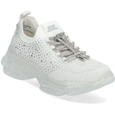 Steve Madden Meter Sneaker 40 WHITE/CLEAR 40 Steve Madden Meter Sneaker 40 WHITE/CLEAR 40