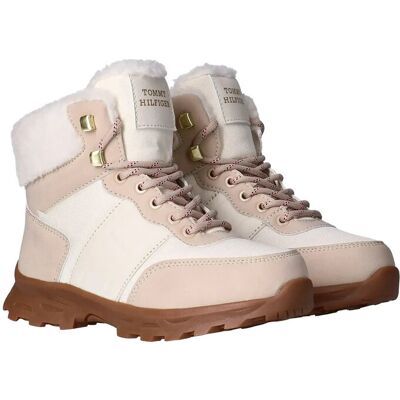 Tommy Hilfiger Fur Boots Faux Nubuck/Nylon Fabric 32/21CM BEIGE/OFF WHITE 32/21CM Tommy Hilfiger Fur Boots Faux Nubuck/Nylon Fabric 32/21CM BEIGE/OFF WHITE 32/21CM