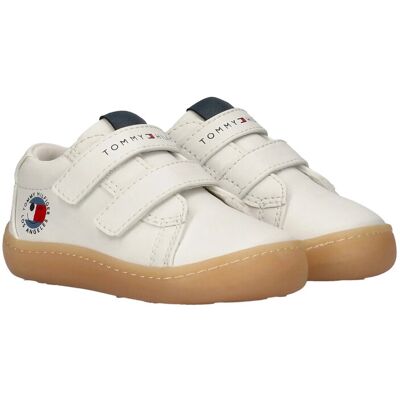 Tommy Hilfiger Mid Cut Velcro Sneaker Nude 20 WHITE 20 Tommy Hilfiger Mid Cut Velcro Sneaker Nude 20 WHITE 20