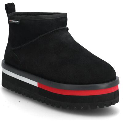 Tommy Hilfiger Tjw Flatform Snow Boot Suede 39 BLACK 39 Tommy Hilfiger Tjw Flatform Snow Boot Suede 39 BLACK 39
