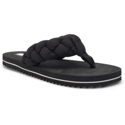 Tommy Hilfiger Braided Thong Beach Sandal 39 BLACK 39 Tommy Hilfiger Braided Thong Beach Sandal 39 BLACK 39