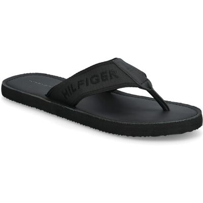 Tommy Hilfiger Hilfiger Leather Beach Sandal 44 BLACK 44 Tommy Hilfiger Hilfiger Leather Beach Sandal 44 BLACK 44