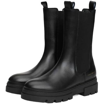 Tommy Hilfiger Monochromatic Chelsea Boot 37 BLACK 37 Tommy Hilfiger Monochromatic Chelsea Boot 37 BLACK 37