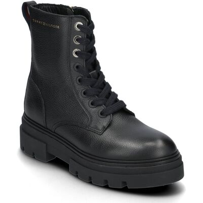 Tommy Hilfiger Bicolor Leather Lace-Up 36 BLACK 36 Tommy Hilfiger Bicolor Leather Lace-Up 36 BLACK 36