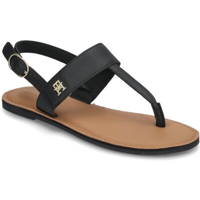 Tommy Hilfiger Leather Thong Sandal 36 BLACK 36 Tommy Hilfiger Leather Thong Sandal 36 BLACK 36