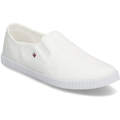 Tommy Hilfiger Canvas Slip-On Sneaker 36 WHITE 36 Tommy Hilfiger Canvas Slip-On Sneaker 36 WHITE 36