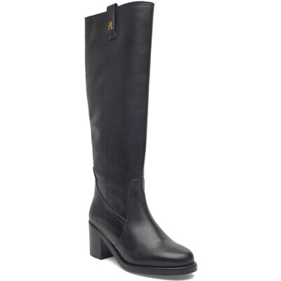Tommy Hilfiger Riding Lthr Long Boot Block Heel 41 BLACK 41 Tommy Hilfiger Riding Lthr Long Boot Block Heel 41 BLACK 41