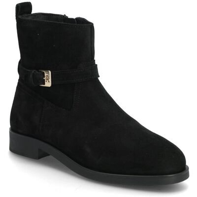 Tommy Hilfiger Th Buckle Riding Suede Bootie 36 BLACK 36 Tommy Hilfiger Th Buckle Riding Suede Bootie 36 BLACK 36