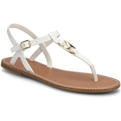Tommy Hilfiger Leather Thong Sandal 37 ECRU 37 Tommy Hilfiger Leather Thong Sandal 37 ECRU 37