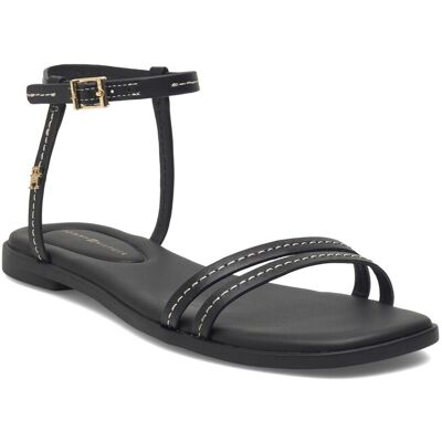 Tommy Hilfiger Flat Sandal Stitching 36 BLACK 36 Tommy Hilfiger Flat Sandal Stitching 36 BLACK 36