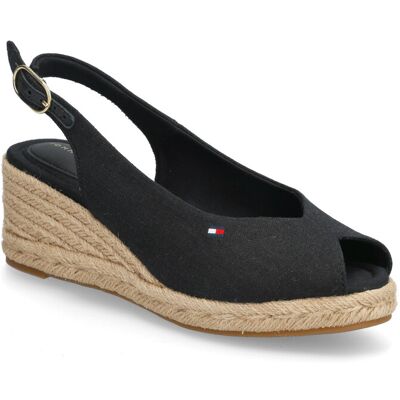 Tommy Hilfiger Mid Wedge Espad Slingback 40 BLACK 40 Tommy Hilfiger Mid Wedge Espad Slingback 40 BLACK 40
